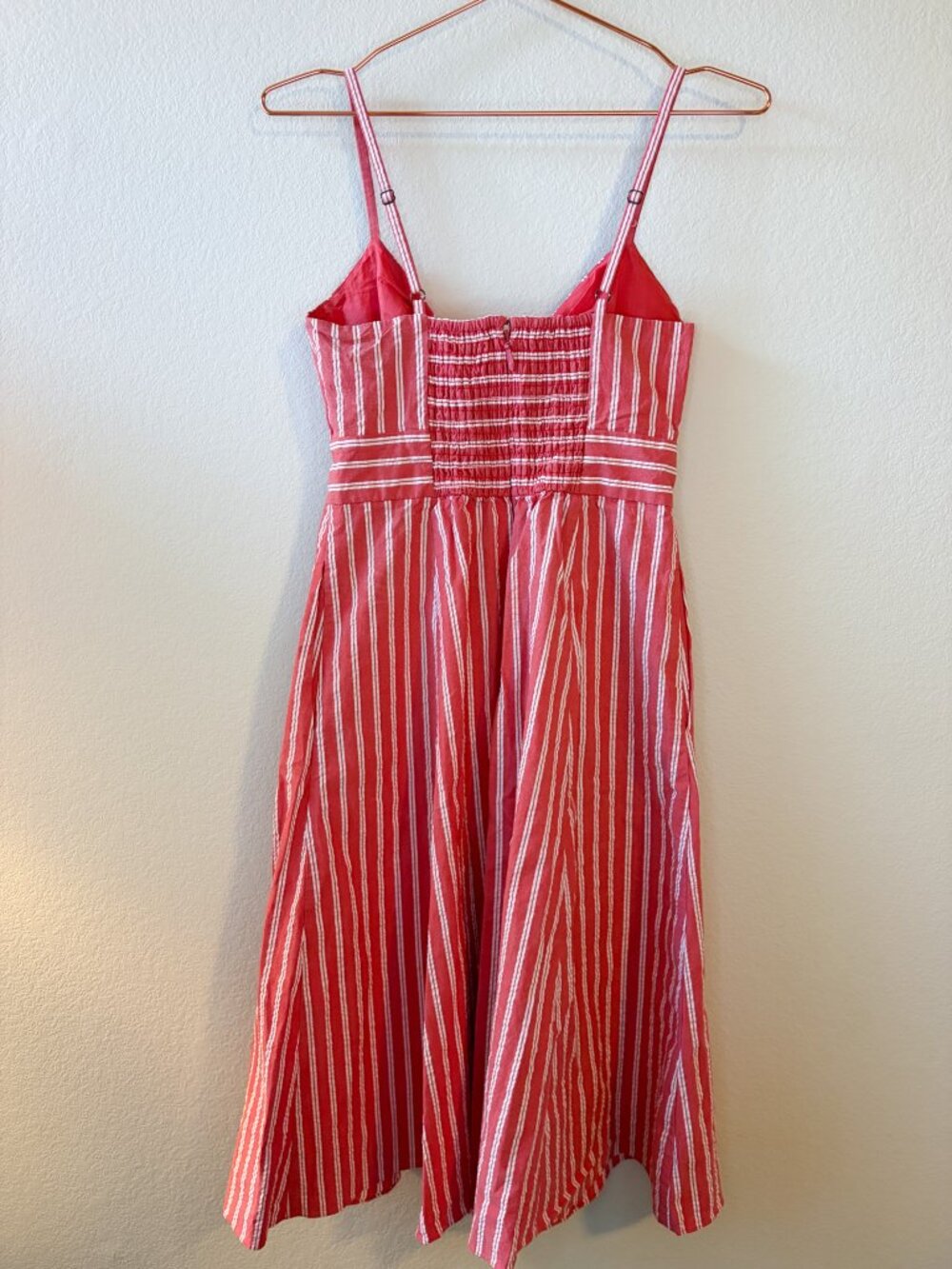 Rachel Roy Coral Striped Midi Dress Size S - Picture 6 of 7